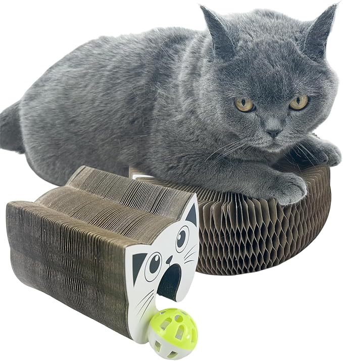 Interactive Scratching Board for Playful Kitties Magic Accordion Cat Scratching Post, Fun Cat Toys for Indoor Cats 1Pack-Mewly Pet
