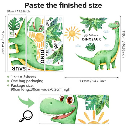 Large Dinosaur Wall Decor for Kids Boys Room, Sunoyar Dinosaur Wall Decals Removable, Peel & Stick Dino Wall Stickers for Nursery Bedroom