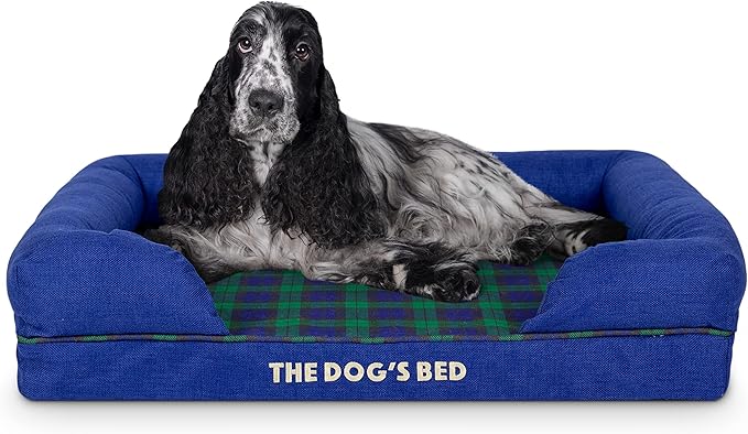 The Dog’s Bed, Med Black Watch Tartan 30x23.5, Memory Foam, Pain Relief: Arthritis, Hip & Elbow Dysplasia, Post Surgery, Lameness, Supportive, Calming, Waterproof Washable Cover, Veterinary Approved-Mewly Pet