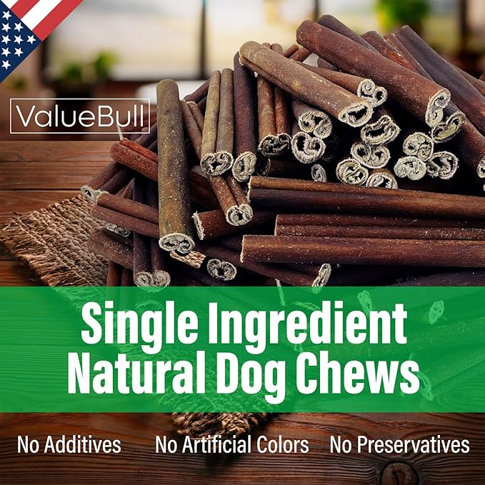 ValueBull USA Collagen Sticks for Dogs, 6 Inch Thick Chews, Natural Long-Lasting Dog Treats, 50 Count - Promotes Joint, Skin & Coat Health with Glucosamine and Chondroitin-Mewly Pet
