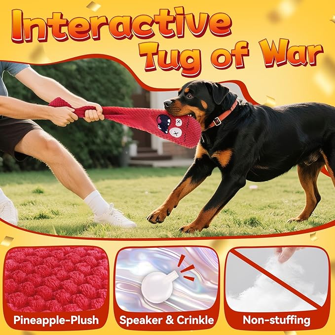 KIPRITII 12-Pack Large Dog Chew Toys for Aggressive Chewers - Includes Indestructible Chew Bone, Interactive Tug Toys, Squeaky Toys, Great for Medium & Large Breeds Dog-Mewly Pet
