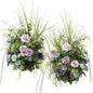 Ling's moment 41" Tall Fall Free Standing Artificial Flowers Arrangements 2pcs Wedding Aisle Runner Chair Decoration Fake Sage Purple for Arch Entryway Ceremony Reception Church Rose Floral Party