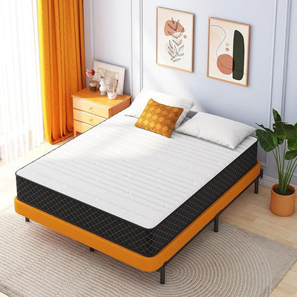 Swbvs Double Mattress, 10 Inch Hybrid Memory Foam Full Size Mattress, Full Bed Mattres in a Box Pressure Relief & Firm Mattresses,Double Size Matress