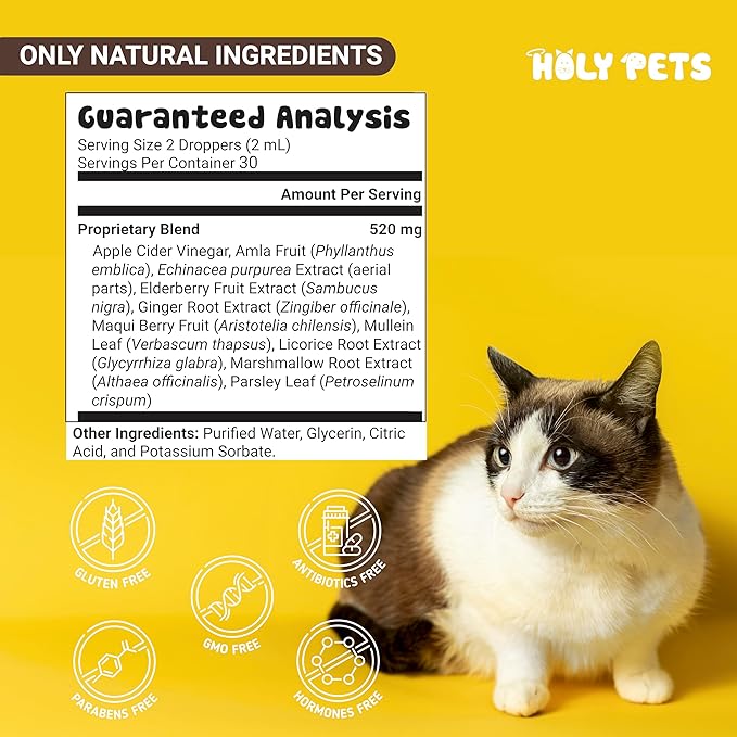 Cough Medicine for Dogs & Cats, Respiratory Infection Support - Sneezing Relief & Kennel Cough Treatment - Pet Asthma Support - Made with Natural Ingredients in The USA-Mewly Pet