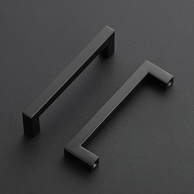 Ravinte 1 Pack Black Cabinet Pulls 5 Inch Square Kitchen Cabinet Handles Matte Black Kitchen Hardware for Drawer Pulls Drawer Handles Come with Screwdriver