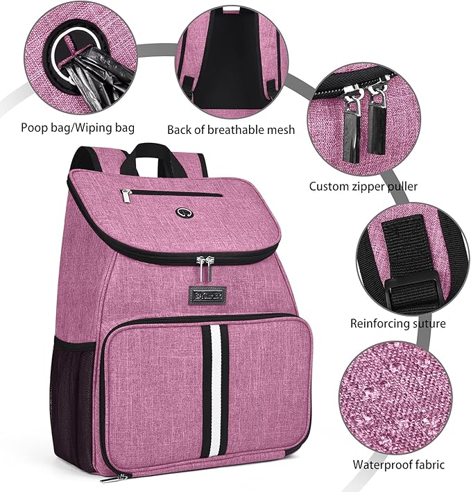 BAGLHER丨Dog Travel Bag, Airline Approved Pet Supplies Backpack, Dog Travel Backpack with 2 Silicone Collapsible Bowls and 2 Food Baskets-Mewly Pet