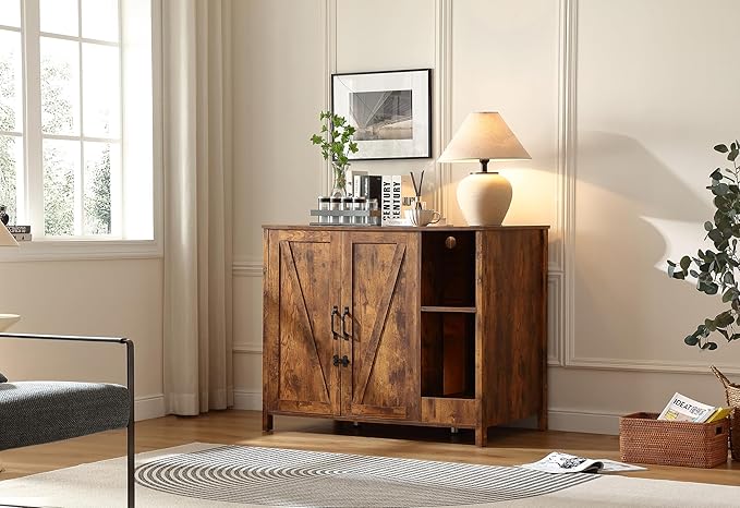 Cat Litter Robot Enclosure,for Placing Litter Robot 3/4,Power Outlet and Dog-Proof Shelf for Litter Robot Cabinet,Litter Collector for Automatic Litter Box Enclosure,Rustic Brown-Mewly Pet