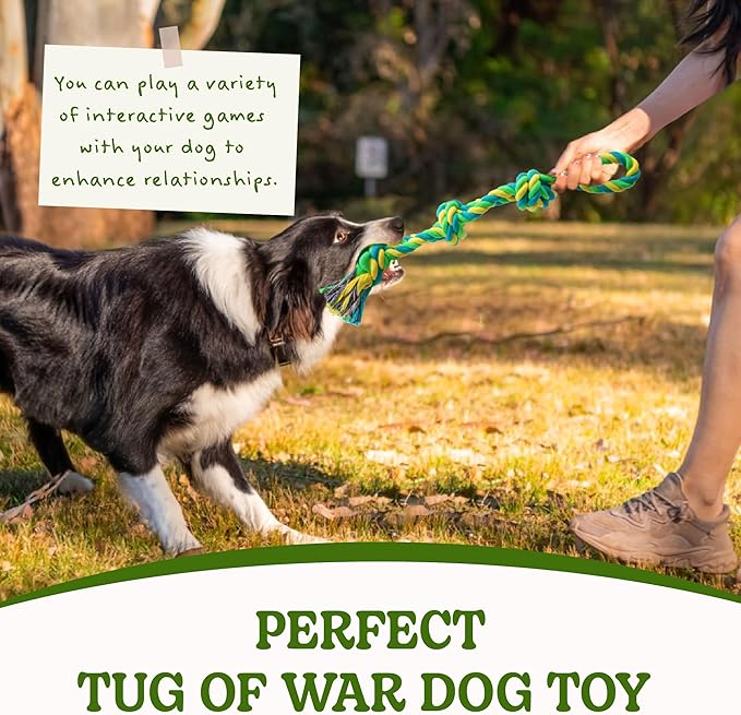 SHARLOVY Dog Rope Toy for Medium Dogs, 2 Pack Heavy Duty Dog Chew Toys for Aggressive Chewers, Interactive Tug of War Dog Toys for Medium to Large Breed-Mewly Pet