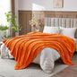 NEWCOSPLAY Super Soft King Blanket Orange Premium Silky Flannel Fleece Leaves Pattern Lightweight Bed Blanket All Season Use (Orange, King(90"x110"))