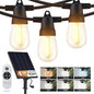 Brightech 48 (42+6) FT Ambience Pro Outdoor Solar String Lights - Bright Remote Control Color Adjustable Solar Light - Commercial Grade, 15 Waterproof LED Bulbs for Patios, Camping, Yard, Outside
