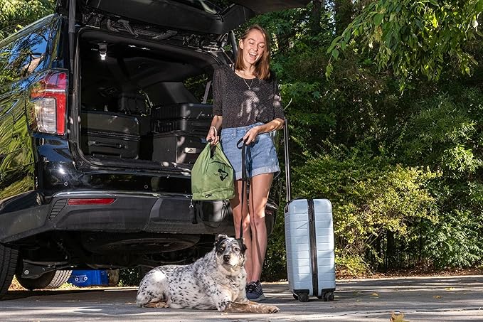 Dog Travel Bag – Large Capacity Pet Food Organizer with Backpack Leash, Water-Resistant & Food-Safe, Includes ID Tag – Travel Gear for Dogs, Hiking, Camping & Road Trips (Green)-Mewly Pet