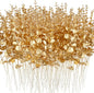 Giegxin 200pcs Artificial Eucalyptus Plant, 15in Gold, for Home Decor, Wedding Centerpiece