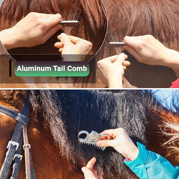 Horse Grooming Kit 13 Piece, Horse Brushes for Grooming Supplies Set with Organizer Bag, Horse Brush & Curry Comb for Effective Cleaning, Gift for Horses Riders Beginners-Mewly Pet