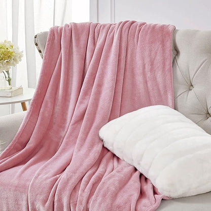 Walensee Fleece Blanket Plush Throw Fuzzy Lightweight (XL-Twin Size 66x90 Blush) Super Soft Microfiber Flannel Blankets for Couch, Bed, Sofa Ultra Luxurious Warm and Cozy for All Seasons