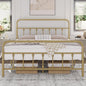 Yaheetech Classic Metal Platform Bed Frame Mattress Foundation with Victorian Style Iron-Art Headboard/Footboard/Under Bed Storage No Box Spring Needed Full Size Antique Gold