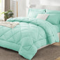 CozyLux Queen Comforter Set Mint Green - Bed in a Bag Queen Size 7 Pieces, Luxury Soft Bed Set for All Seasons, Bedding Set with Down Alternative Comforter, Sheets, Pillowcases & Shams