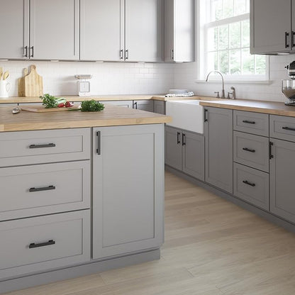 FRANKLIN BRASS Tiered Foot (10-Pack) Cabinet Handles 3-3/4" Hole Center Pulls | Matte Black Hardware Kitchen Door, Drawers, Dressers, Furniture P49573C-FB-B