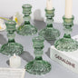 12PCS Green Candlestick Holders Set- 4" H Taper Candle Holders, Glass Candle Holders Bulk for Wedding, Party, Home Table Centerpieces, Festival Gifts & Windowsill Decor