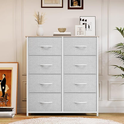 YITAHOME Dresser for Bedroom, Fabric Dresser with 8 Drawers, Storage Tower Unit, Chest of Drawers for Living Room, Hallway, Closets