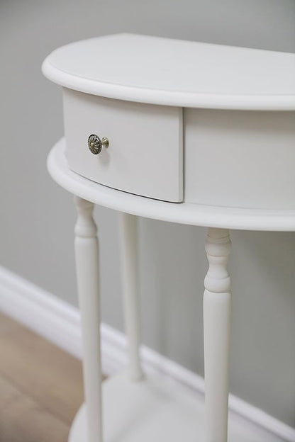 Frenchi Furniture Table, 11.6 x 23.7 x 28 in, White