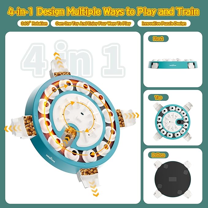 Dog Puzzle,Level 4 in 1 Interactive Toy for Smart Dogs, Multi-Stage Play, Puzzle Toys for Dogs, Cognitive Dog Puzzle Feeder for Slow Eating & Mental Stimulation-Mewly Pet