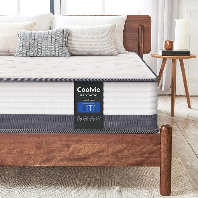 Coolvie Full Size Mattress 10 Inch Hybird Mattresses Full Bed Size Built in Pocketed Coils and Gel Memory Foam Layer, Low Motion Transfer & Breathable Bed Mattress in A Box
