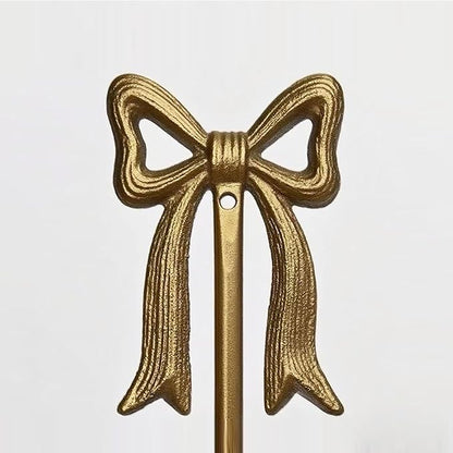 Metal Wall Candle Sconce Holders, Set of 2, Gold, Modern Bow Design, Wall Mount Taper Candle Holders for Living Room, Farmhouse, Wedding Decor