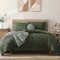 Monbix California King Size Comforter Set - 7 Pieces Bed in a Bag California King, Olive Green Bedding Sets, All Seasons Down Alternative Comforter Bed Set with Sheets, Pillowcases & Shams