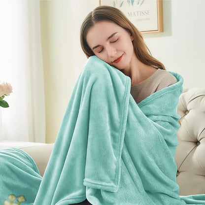 BEDELITE Fleece Blanket Haze Blue Throw Blankets for Couch & Bed, Luxury Plush Cozy Fuzzy Blanket 50" x 60", Super Soft Warm Lightweight Throw Blanket for Travel Camping