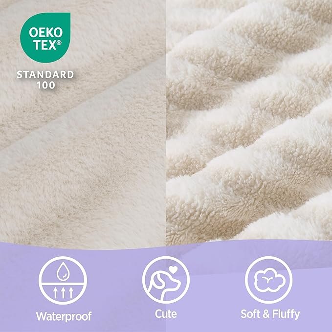 LE SURE Cute Dog Beds for Extra Large Dogs, Orthopedic Waterproof XL Pet Bed with Sides, Non-Slip and Egg-Crate Foam Big Dog Couch Sofa with Washable Removable Cover, Beige-Mewly Pet