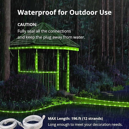 LED Rope Lights, 33Feet Green Flat Flexible Strip Light, Plug in Novelty Lighting, Connectable and Waterproof for Home Christmas Holiday Garden Patio Party Decoration