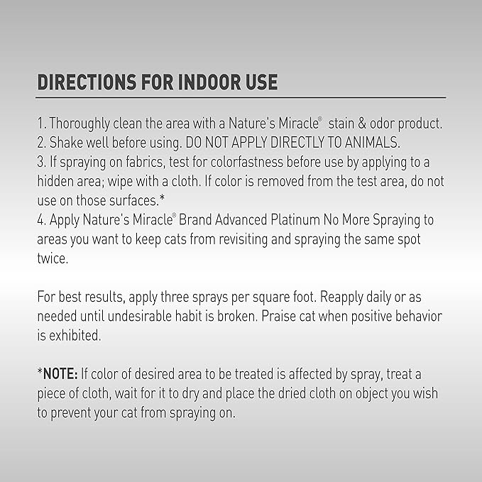 Nature's Miracle Advanced Platinum No More Spraying, 24 Ounces, Helps Discourage Repetitive Cat Spraying-Mewly Pet