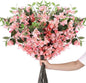 30 Pcs Artificial Faux Bougainvillea Fake Flower Silk Bougainvillea Branches UV Resistant Outdoor Indoor Decoration for Wedding Home Centerpieces Outside Decor (Peach Pink)