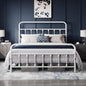 Yaheetech Classic Metal Platform Bed Frame Mattress Foundation with Victorian Style Iron-Art Headboard/Footboard/Under Bed Storage/No Box Spring Needed/Queen Size White