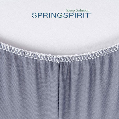 Box Spring Cover Full Size, Alternates for Bed Skirt, Smooth and Elastic Woven Material Wrap Around 4 Sides of The Box Spring, Wrinkle & Fading Resistant, Washable, Dustproof, Grey