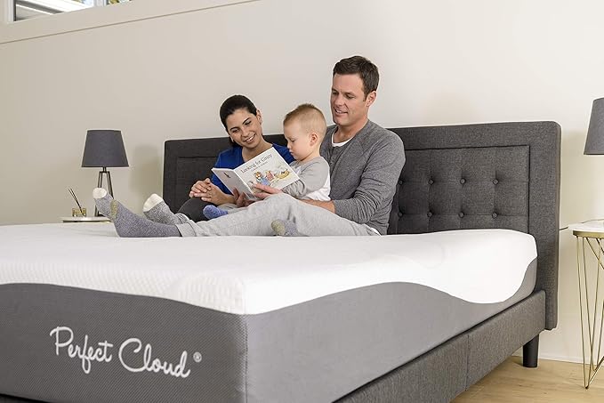 Perfect Cloud Made in The USA UltraPlush Charcoal-Infused 10 inch Memory Foam Mattress - Pressure Relieving - Bed-in-a-Box (RV Short Queen)
