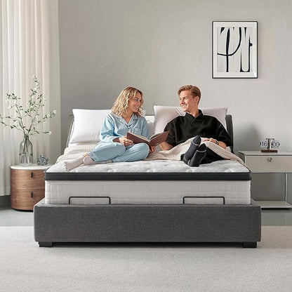 California King Mattress 12 Inch, Hybrid Cal King Size Mattress in a Box, Medium Feel, 3 Layer Premium Foam with Pocket Springs for Motion Isolation and Pressure Relieve, 84"x72"x12", 100-Night Trial