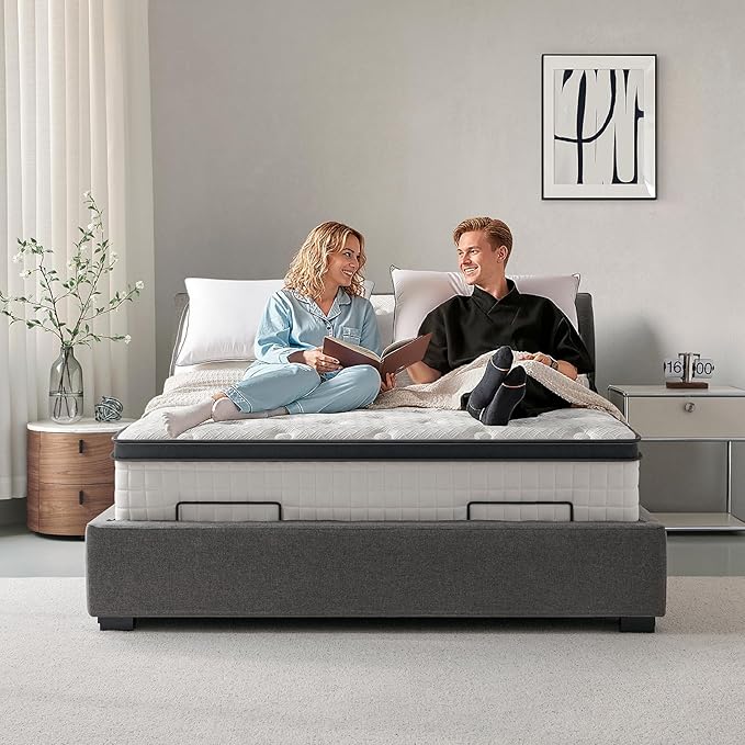 California King Mattress 14 Inch, Hybrid Cal King Size Mattress in a Box, Medium Feel, 3 Layer Premium Foam with Pocket Springs for Motion Isolation and Pressure Relieve, 84"x72"x14", 100-Night Trial