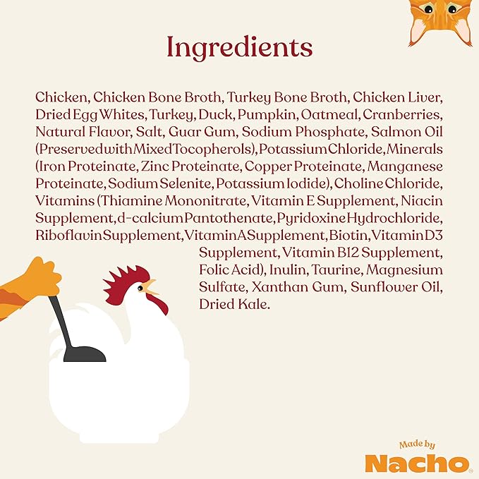 Made by Nacho Wet Cat Food, Cage-Free Minced Chicken in Bone Broth for Hydration with Prebiotics for Digestive Health, High Protein, 2.5oz Cups (10 Pack), Limited Ingredients-Mewly Pet