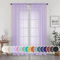 OWENIE Light Purple Sheer Curtains 90 Inches Long 2 Panels Set for Living Room Bedroom, Light Filtering Rod Pocket Clear Sheer Curtain 2Pcs, Each 42" W x 90" L,Lavender
