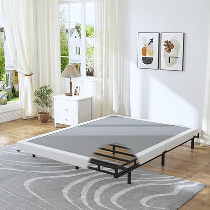 Full Box Spring 3 Inch, Low Profile Box Spring for Full Bed, Heavy Duty Mattress Foundation,Metal Bed Base with Fabric Cover/Non-Slip/Easy Assembly
