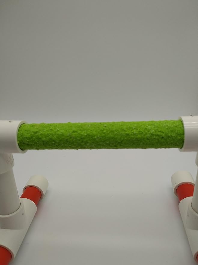 Hypeety Small Bird Parrot Stand Perch Table Top Stand Playground Grind Perch Swing Training Playstand Exercise Chew Toys for Budgies Parakeet Cockatiel Conure Finch (Perch, L)-Mewly Pet