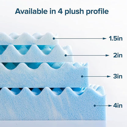 ZINUS 3 Inch Swirl Gel Cooling Memory Foam Mattress Topper, Smaller, More Convenient WonderBox Packaging, Cooling, Airflow Design, CertiPUR-US Certified, Twin