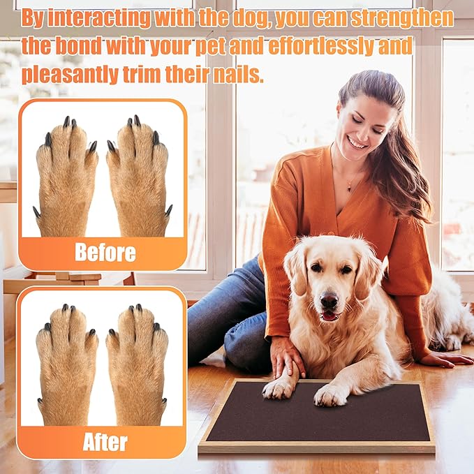 Pet Nail Self Adhesive Replacement Emery Paper Fits Most Dog Scratch Pad Cat Litter Box DIY on The Places Where Pets Like to Scratch Alternatives to Cat and Dog Nail Clippers (10in*13ft, Brown)-Mewly Pet