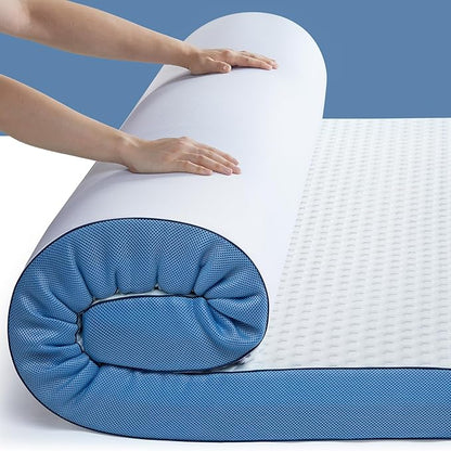 PERLECARE 3 Inch Firm Mattress Topper Twin XL Size, Cooling Gel-Infused & Bamboo Charcoal Memory Foam Bed Topper for Pain Relief, High-Density Mattress Pad with Removable Cover, CertiPUR-US Certified