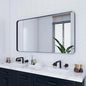 VocalStar 55 x 30 Inch Black Bathroom Mirror for Wall, Large Rounded Rectangle Metal Framed Bathroom Wall Vanity Mirror Farmhouse, 1/4-inch Shatterproof Glass | Ultra-Flush Hanging