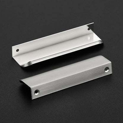 Ravinte Hardware 20 Pack Silver Cabinet Handles, 5 Inch (128mm) Finger Edge Pulls, 4 Inch Hole Center, Finger Pulls for Cabinets