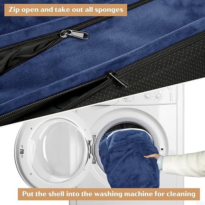 Comfort Expression Large Dog Beds Waterproof Orthopedic Foam Dog Sofa Beds Comfy Pet Bed with Washable Removable Cover & Non-Slip Bottom(Large,Navy Blue)-Mewly Pet