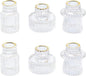 Vixdonos Taper Glass Candlestick Holders Tealight Candle Holders for Table Centerpieces, Wedding Decor and Dinner Party (6 Pcs, Gold Rim Clear)