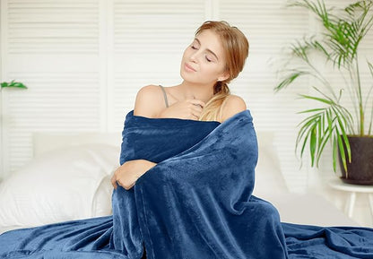 Utopia Bedding Fleece Blanket King Size Royal Blue 300GSM Luxury Fuzzy Soft Anti-Static Microfiber Bed Blanket (90x102 Inch)